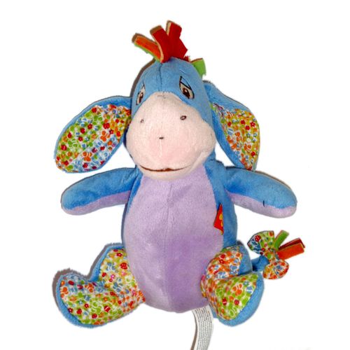 Doudou Peluche  Ane Bourriquet Bouriquet  Nicotoy  Disney Baby  Bleu Violet Fleur