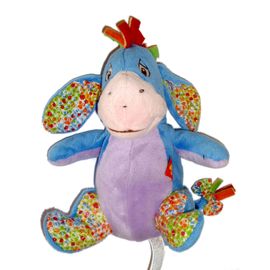 Doudou Peluche  Ane Bourriquet Bouriquet  Nicotoy  Disney Baby  Bleu Violet Fleur
