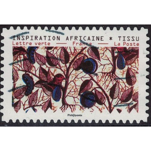 France 2019 Oblitéré Used Tissus Motifs Nature Inspiration Africaine Timbre 05