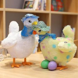 1pc Une Poule Drôle De Poulet Jouet De Ponte Des ?ufs En Peluche Électrique Musique Dansante Enfants Cadeau