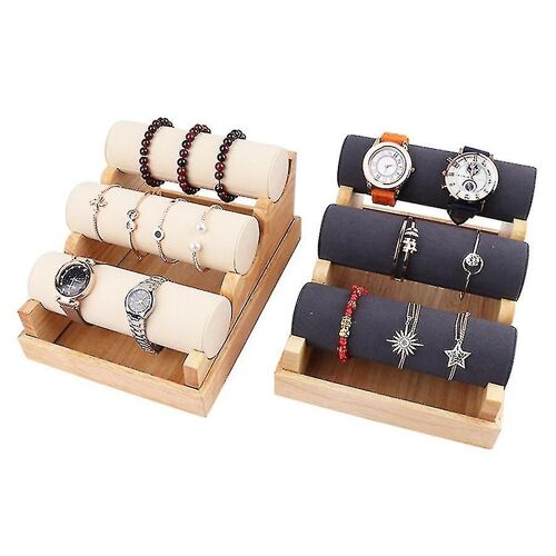 Bois 3 Tier Jewelry Display Storage Necklace Bangle Organizer Blanc