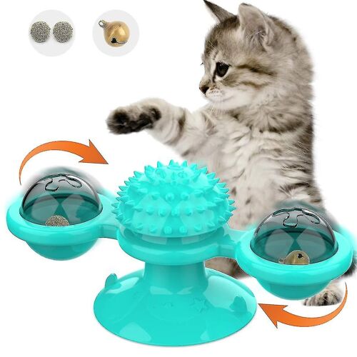 Jouet Interactif Pour Chat, Moulin À Vent Rotatif Jouet Pour Chat, Jouet À Mâcher Tourne-Disque Brosse À Cheveux Jouets Pour Animaux De Compagnie Chat