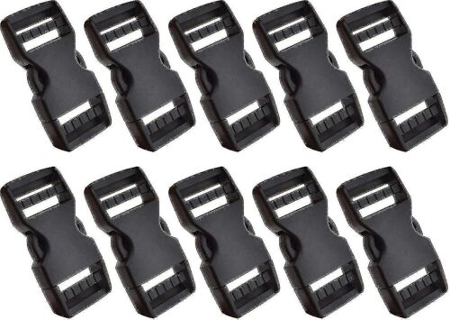 10pcs Réglable Plastique Côté Plat Boucles À Dégagement Rapide Remplacement Pas De Clips De Couture Pour Les Sacs À Dos Bagages