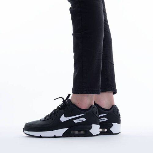 Nike Air Max 90 Leather Gs Cd6864 010 Noir / Blanc