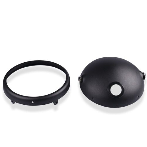 Black 7 Inch Couvercle De Boîtier D'éclairage De Sauna De Moto, Coque De Lumière Avant, Bol De Lampe De Sauna Personnalisé, Noir 256, 73inboulon Xl883 Sportster Fat Boy, 7 Effet ""Nipseyteko""