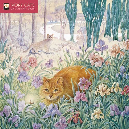 Ivory Cats By Lesley Anne Ivory Mini Wall Calendar 2025 (Art Calendar)
