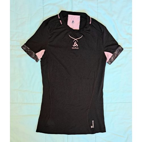 T-Shirt Trail Running Cyclisme Femme Top Odlo Compression Noir Et Rose Stretch - Taille Xs - Comme Neuf - Envoi Très Rapide Et Soigne