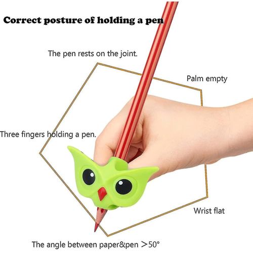 4 Pcs Pencil Grips Pen Grips Pour Les Enfants Porte-Crayon Hibou Aide À L¿Écriture Grip Pour Les Enfants D¿Âge Préscolaire Écriture Correction De La Posture Entraînement (Aléatoire