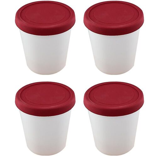 Light-Fitting Silic one Lid,Easy Stacking Reusable IceCream Container Small Orange