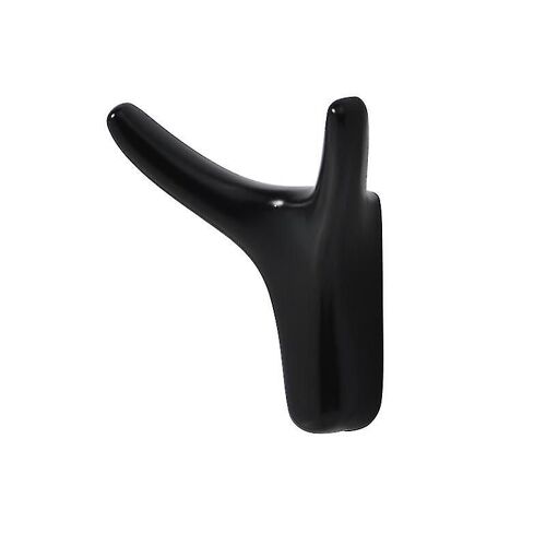 Adhesive Horn Shaped Wall Hooks for Bathroom and Kitchen, 3 Pack, Black