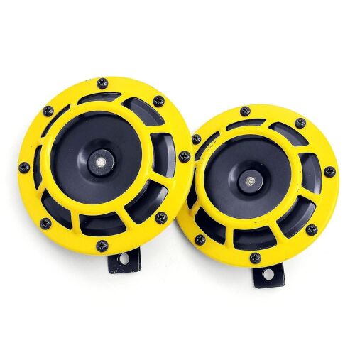 2pcs 125mm 12v Electric Car Horn Super Loud High Tone/Low Tone Twin Horn Kit With Protective Grill F