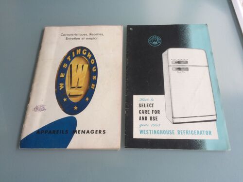 2 Notices D'appareils D'électro-Ménégers "Westinghouse" 1953