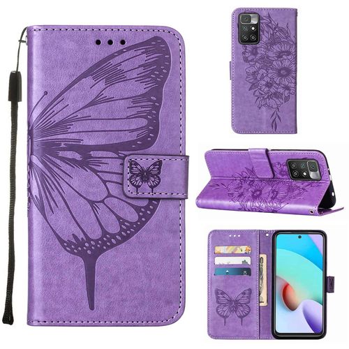 Etui Housse Coque Xiaomi Redmi 10 Etui À Rabat Antichoc Accessoires Pochette Case Nouveau Xiaomi Redmi 10 Coque Pour Xiaomi Redmi 10-Violet