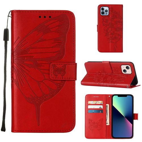 Etui Housse Coque Iphone 13 Etui À Rabat Antichoc Accessoires Pochette Case Nouveau Iphone 13 Coque Pour Iphone 13-Rouge