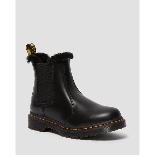 Bottines Dr Martens Chelsea Boots 2976 Leonore En Cuir Doublées De Fourrure Synthétique Dark Atlas