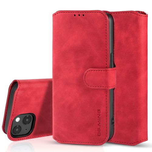 Coque Iphone 13 Etui Iphone 13 Etui À Rabat Horizontal Iphone 13 Portefeuille Etui En Cuir Pu Premium Housse Pour Iphone 13( Rouge)