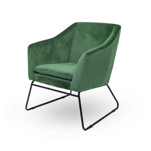 Fauteuil En Velours Et Métal Noir Zadig - Velours Vert