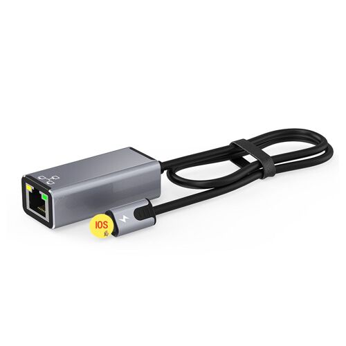 Adaptateur de carte réseau - Adaptateur de câble réseau 100Mbps pour Lightning vers RJ45 Ethernet LAN avec Port de charge PD 20W, boîtier Compact en alliage'aluminium pour iPad