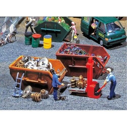 Modélisme Ho : Accessoires De Décor : 2 Bennes Basculantes-Faller