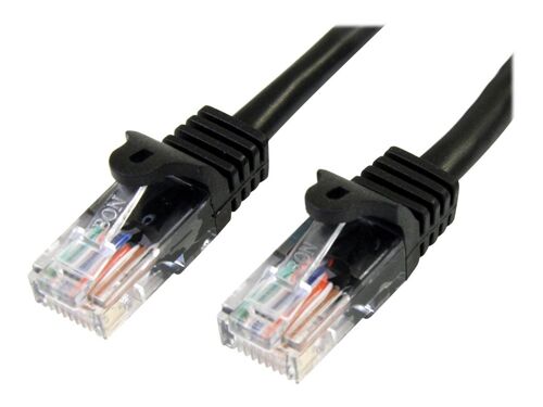 StarTech.com Câble réseau Cat5e UTP sans crochet de 2 m - Cordon Ethernet RJ45 anti-accroc - Câble patch - M/M - Noir - Cordon de raccordement - RJ-45 (M) pour RJ-45 (M) - 2 m - UTP - CAT 5e - moulé, sans crochet - noir