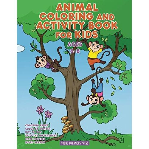Animal Coloring And Activity Book For Kids Ages 6-8