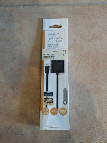 Nedis Câble HDMI vers VGA noir (20 cm)