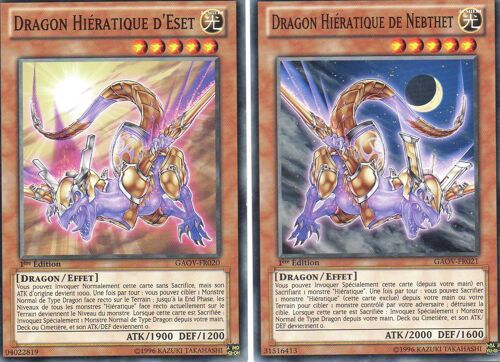 Dragon Hieratique D'eset  (Gaov-Fr020) +  Dragon Hieratique De Nebthet  (Gaov-Fr021) - 1ere Edition