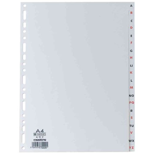 Elba Lot De 5 Jeux Intercalaire Alphabétique Polypro Gris 12/100 Eme A4 20 Positions