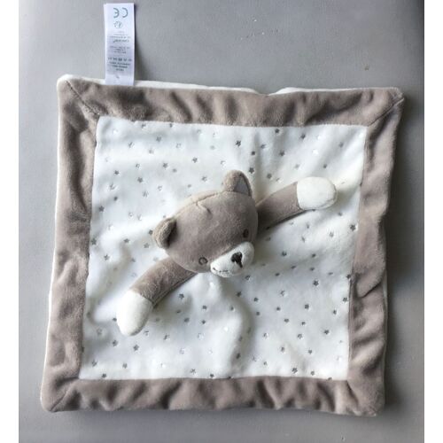 Doudou Chat Gris Blanc Étoiles Okaidi Obaibi