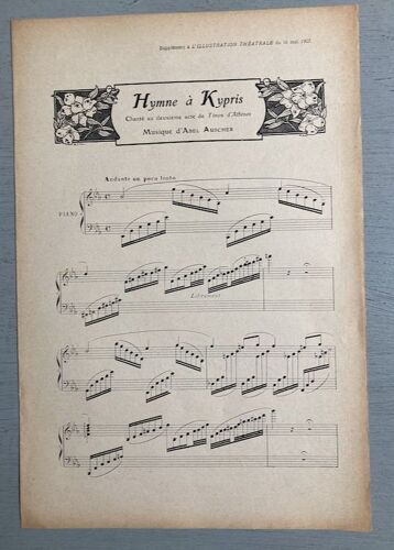 Partitions : 8 Livrets Suppléments À L´Illustration (Hymne À Kypris/Sibéria/Amica/Quand Vous Passez/Sérénade/La Burgonde/Véronique/Adagio/Canzonetta/Le Ciel Accueille Belle Dame ...) (1898-1905)