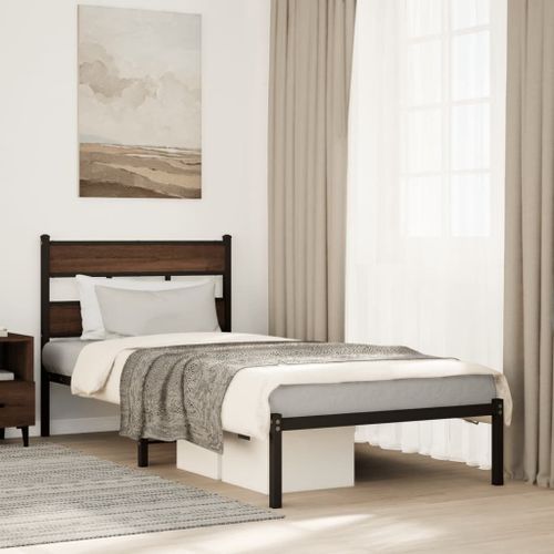 Vidaxl Cadre De Lit Sans Matelas Avec Tête De Lit 100x190 Cm