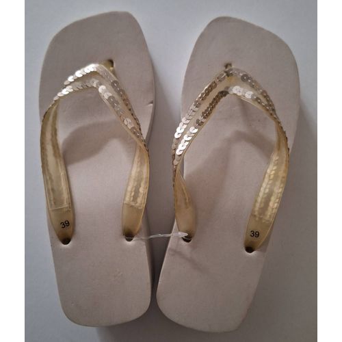 Tongs Compensées À Sequins - 39