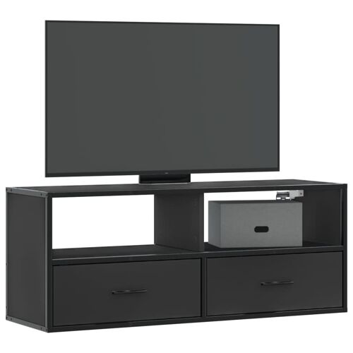 vidaXL Meuble TV noir 100x31x39,5 cm bois d'ingénierie et métal