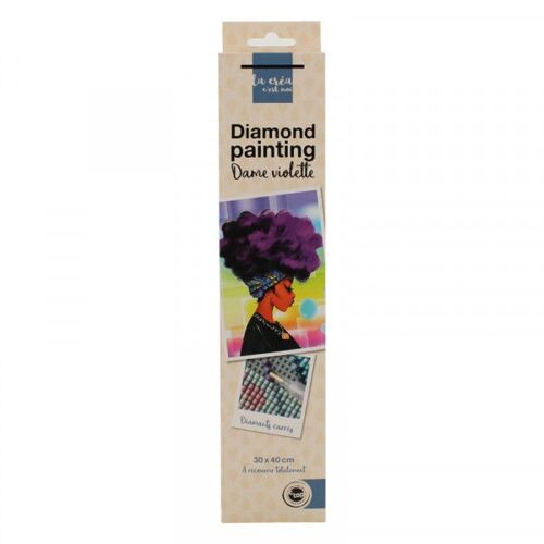 Diamond Painting - Kit Complet - Modèle Femme Violette - 30 X 40 Cm - Ctop