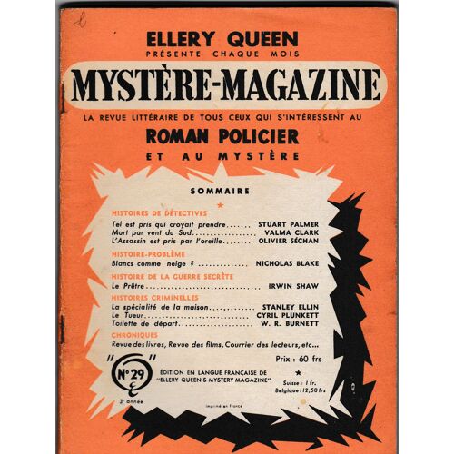 Ellery Queen Mystère-Magazine N° 29