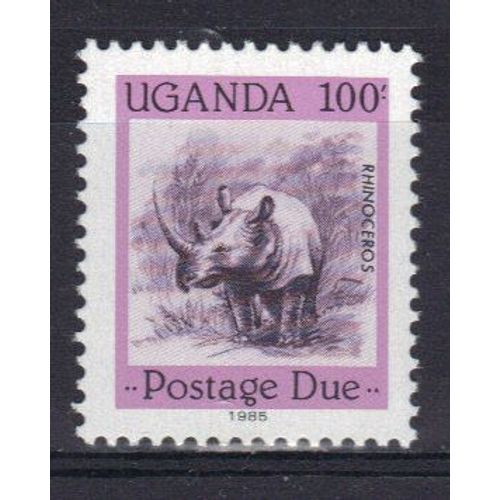 Ouganda 1985 : Animaux Sauvages : Rhinocéros - Timbre Neuf **