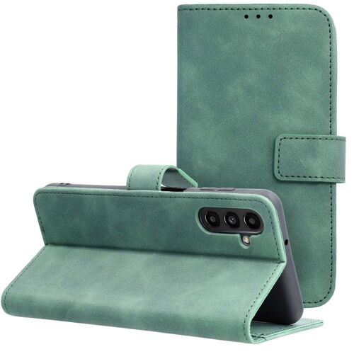 Etui type portefeuille Galaxy A14(4G/5G) vert aspect nubuck