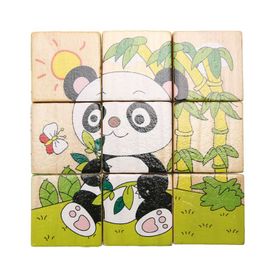 Puzzle En Bois À Six Côtés, Cube Pour Bébés Enfants, Jouets Éducatifs, Impression 3d Panda, Jouet Montessori, Cadeau, 9 Pièces/Lot