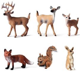 Pack de 6 figurines réalistes d'animaux de la forêt Forest Animals Set