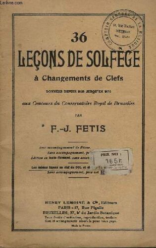 36 Lecons De Solfege A Changements De Clefs.