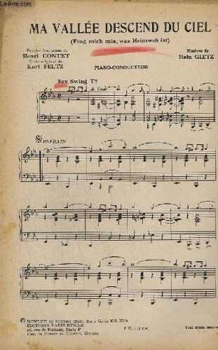 Ma Vallee Descend Du Ciel - Piano Conducteur + Violon / Accordeon + 1° Saxo Alto Mib + 2° Saxo Tenor Sib + 3° Saxo Alto Mib + 1° Trompette Sib + 2° Trompette Sib + Trombone + Contrebasse / ...