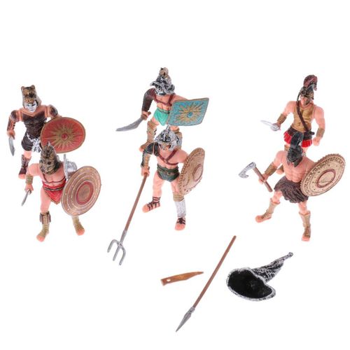 Figurines De Soldats Romains En Plastique, 6 Pièces, Soldats Romains Anciens En Plastique, Modèle De Jeu Militaire, Scènes De Bricolage Pour Enfants Et Adultes