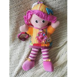 Doudou Poupée Activités Rose Rayé Jaune Orange Lamaze
