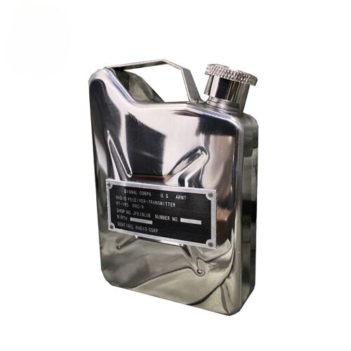 Équipement de camping portable 180ml acier inoxydable huile pot huile baril métal conteneur