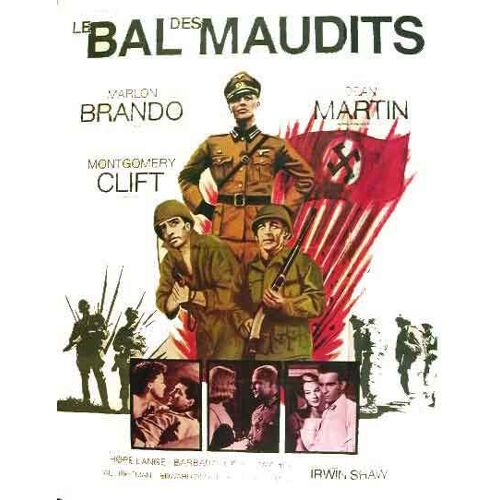 Le Bal Des Maudits (The Young Lions) - Véritable Affiche De Cinéma Pliée - Format 40x60 Cm - De Edward Dmytryk Avec Marlon Brando, Montgomery Clift, Dean Martin, Hope Lange - 1958 Ressortie