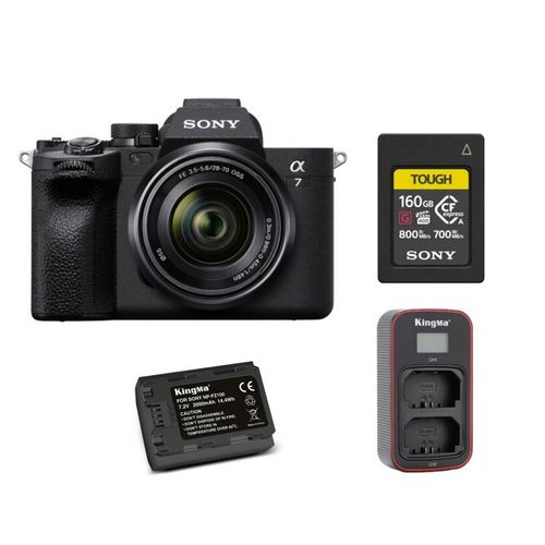 Sony A7 IV 33 Mpix Kit 28-70 mm + Sony CFexpress Type A TOUGH 160 Go carte mémoire - Noir