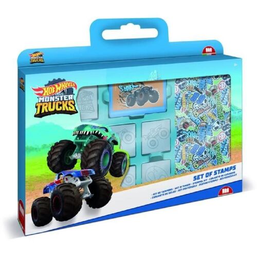 Coffret De Tampons - Multiprint - 7143 - Hot Wheels - 7 Tampons Bois Et Latex. Feutres Giotto. Album Coloriage