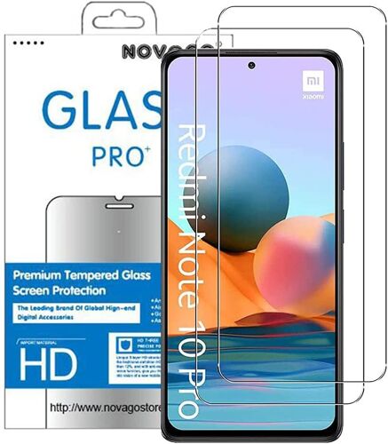 Xiaomi Redmi Note 10 Pro Pack 2 films en verre trempe ultra resistant anti choc et anti explosion d'ecran (Transparent)