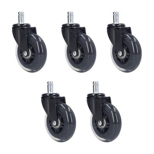 5 Pcs Chair Rotate Wheel 3in 360 Degree Noise Free Scratch Resistant Straight Chair Caster For Office