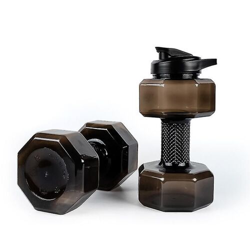 Tasse D'haltères Portable Extérieure Grande Capacité Gobelet D'eau En Plastique Noir 2.2l